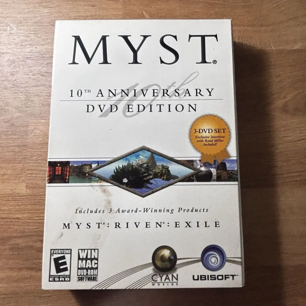 Myst 10th Anniversary 3-DVD Edition w Myst, Riven, Exile (WIN MAC, 2003) Ubisoft